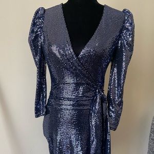 Sequin glitter party bodycon wrapdress Dress prom cocktail silver